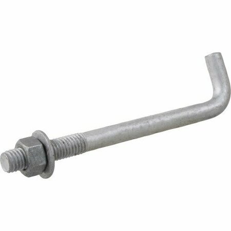 HILLMAN Anchor Bolt with Nut and Washer, 1/2 in Dia, 6 in L, Galvanized 260287